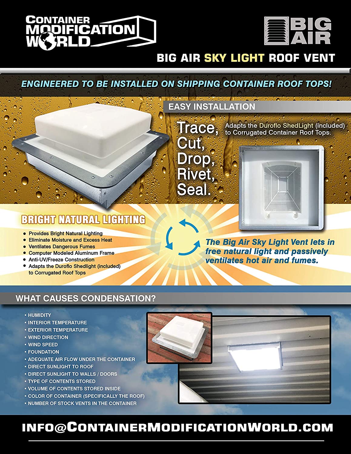 Shipping Container Sky Light Vent